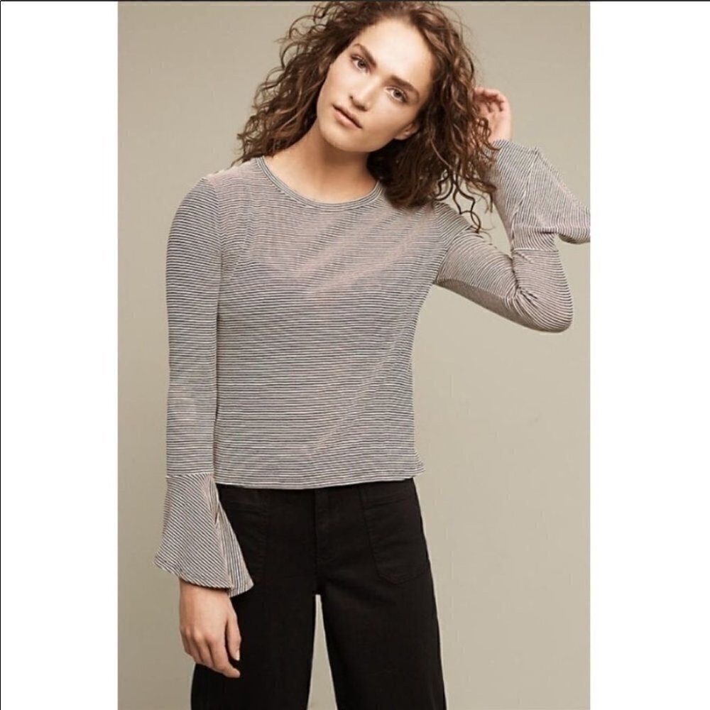 Anthropologie RO & DE Toastworthy Bell Sleeve Top - Picture 2 of 14